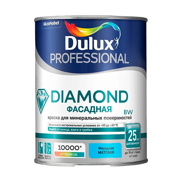 125.2 Краска Dulux PROFESSIONAL Diamond Фасадная гладкая bs BW — изображение 1